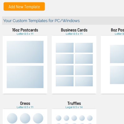 design icing sheet customer layouts with template designer